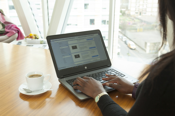 A person browsing thesaleroom.com on their laptop computer