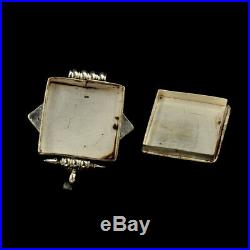 1.65 Nepal Tibetan Buddhism Pure Silver Inlay Ruby Gau Box Amulet Pendant