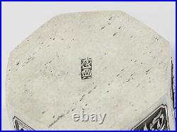 1 7/8 in Sterling Silver Antique Chinese Roses and Bird Octagonal Box