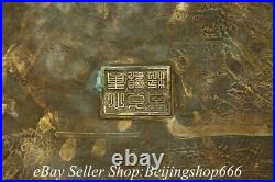 10.4 Old Chinese Silver Copper 24K Gold Gilt Buddha Confucian classics Box