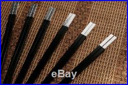 10 pairs, TOP Silver chopsticks, Africa Madagascar Ebony wood Chinese Kuaizi box