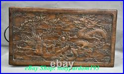 12 Old Chinese Huanghuali Wood Carving Palace Dragon Phoenix Jewel Case or Box
