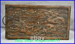 12 Old Chinese Huanghuali Wood Carving Palace Dragon Phoenix Jewel Case or Box
