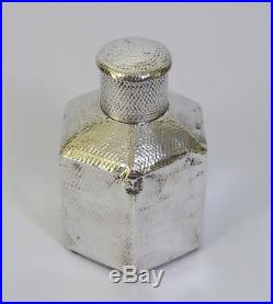 160 Gr. Antique Chinese Export Silver Tea Caddy Box Signed Qing Dynasty