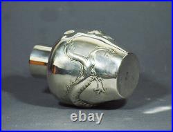 182 Gr. Antique Chinese Export Silver Tea Caddy Box Hong Kong Signed