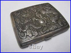 1850's Chinese Export Sterling Dragon Cigarette Box