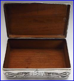 1890-1910 Chinese Export or Japanese Samurai Shokai Sterling Silver Dragon Box