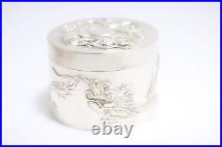 1890s Chinese Export 90 Silver Box By Wang Hing