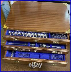 19 Century CHINESE SILVER 90 Signed Cutlery Flatware Set 12 Pax Furniture Box
