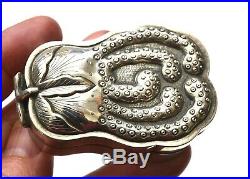 1900's Chinese Sterling Silver Buddha's Hand Citron Shaped Compact Box Mk