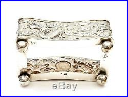 1900's Chinese Sterling Silver Jewelry Sewing Box Dragon Mk Pin Cushion Top