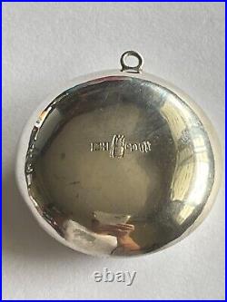 1900s CHINA CHINESE SOLID SILVER POWDER MIRROR BOX CASE WITH HALLMARK