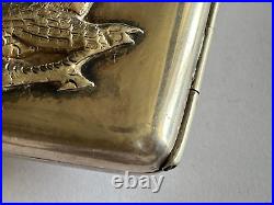 1900s CHINA CHINESE STERLING SILVER HIGH RELIEF DRAGON CARD CASE BOX