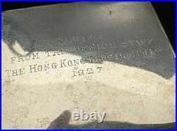 1927 China Chinese Hong Kong Electric Wang Hing Solid Silver Box
