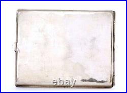 1930's Chinese Solid Silver Cigarette Card Case Lady Figure Figurine Mk