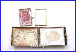1930's Chinese Solid Silver Jade Jadeite Rouge Compact Case Box