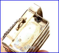 1930's Chinese Sterling Silver Miniature Furniture Weave Basket Box Pendant Mk