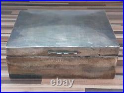 1932 China Chinese 930 Gram Solid Silver & Wood Cigarette Box Export Halmarks