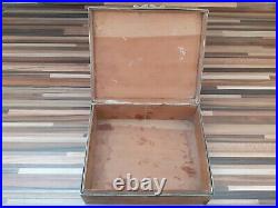 1932 China Chinese 930 Gram Solid Silver & Wood Cigarette Box Export Halmarks