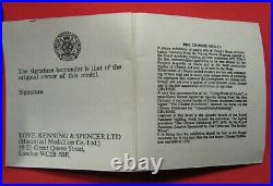 1973-74 The Chinese Exhibition (London) Hallmarked Silver Medal. Box & COA(1126)