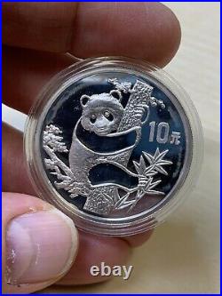 1987 Chinese Panda 50 & 10 Yuan 5 Oz & 1 Oz Silver Original Box & COA