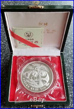 1988 Chinese 5oz Silver Panda Proof Box & COA