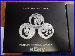 1989-2017 Chinese Silver Panda Set in Airtites with Boxes