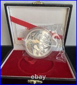 1989 China 50 Yuan 5 Oz Silver Proof Panda Box & COA