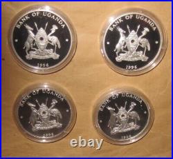 1996 UGANDA THE Chinese MASCOTS Proof Gold & silver 5 coins set with COA & BOX