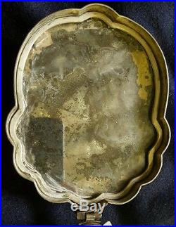 19TH C CHINESE SILVER MOTH MOTIF THREE COMPARTMENT BOX WITH MIRROR INSET