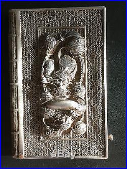 19th Century China Chinese High Relief Dragon Silver Filigree Case Box