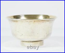 19th C ANTIQUE QING DYNASTY SILVER TEA CUPS SOLID FOR CHINESE MARKET