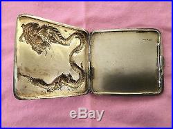 19th Century China Chinese Zeesung High Relief Dragon Export Silver Case Box