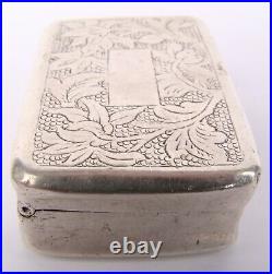19th Century Chinese Canton Export Silver Snuff Box Signed VERY RARE