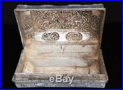 19th Century Chinese Straits Peranakan Nonya Silver & Gilt Tobacco Box