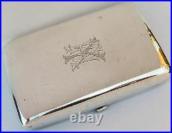 19th Century Chinese Wang Hing Solid Silver Card Case Box With Hallmark