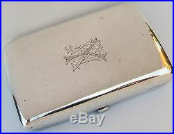 19th Century Chinese Wang Hing Solid Silver Card Case Box With Hallmark