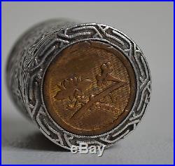 19th Chinese Antique Sterling Silver Snuff Box / Pill Box Stamped Great Gift
