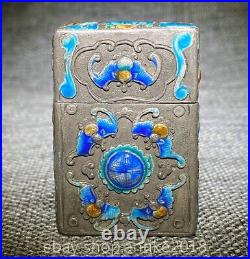 2.08 Rare Old Chinese silver Dynasty Palace Cigarette paste Tobacco box