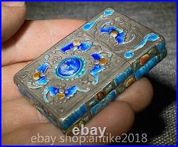 2.08 Rare Old Chinese silver Dynasty Palace Cigarette paste Tobacco box