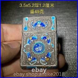 2.08 Rare Old Chinese silver Dynasty Palace Cigarette paste Tobacco box