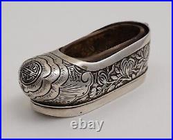 2 ¾ Antique Chinese Solid Silver'Lady's Shoe' Salt Cellar, Luen Wo, 72mm, 53g