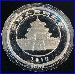 2010 Proof Chinese Panda Commemorative 1 Kilo. 999 Fine Silver Coin with Box & COA