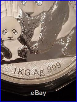 2012 1 Kilo. 999 Fine Silver Chinese Panda WithBox and COA! Rare! 1,000g/32.15 oz