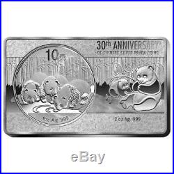 2013 30th Anniversary of Chinese Panda 3 oz Silver Coin Bar Set, with Box & COA