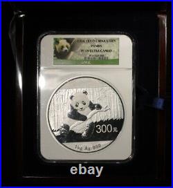 2014 1 Kilo Chinese Panda NGC PF-69 Ultra Cameo in custom box with COA