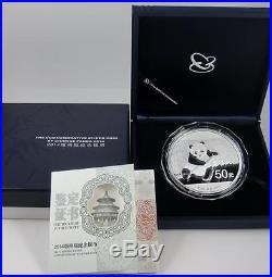 2014 China 5 oz Silver Chinese Panda 50 Yuan Mint Condition with Box and COA