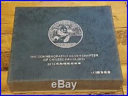 2014 Chinese Panda Commemorative Silver Plated Coin 1kg with COA and Box