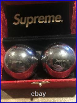 2015 Fw15 Supreme Chinese Baoding Meditation Balls + Box Box Logo Silver Red