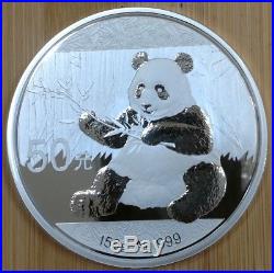 2017 150 gram Chinese Panda 50 Yuan. 999 Fine SILVER PROOF 4.8 Oz. With BOX & COA